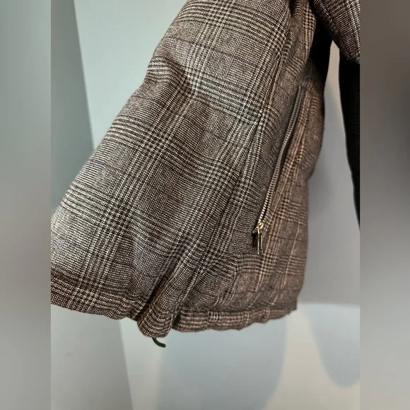 BCBGeneration Plaid Puffer Coat in Black/Grey - Picture 7 of 14